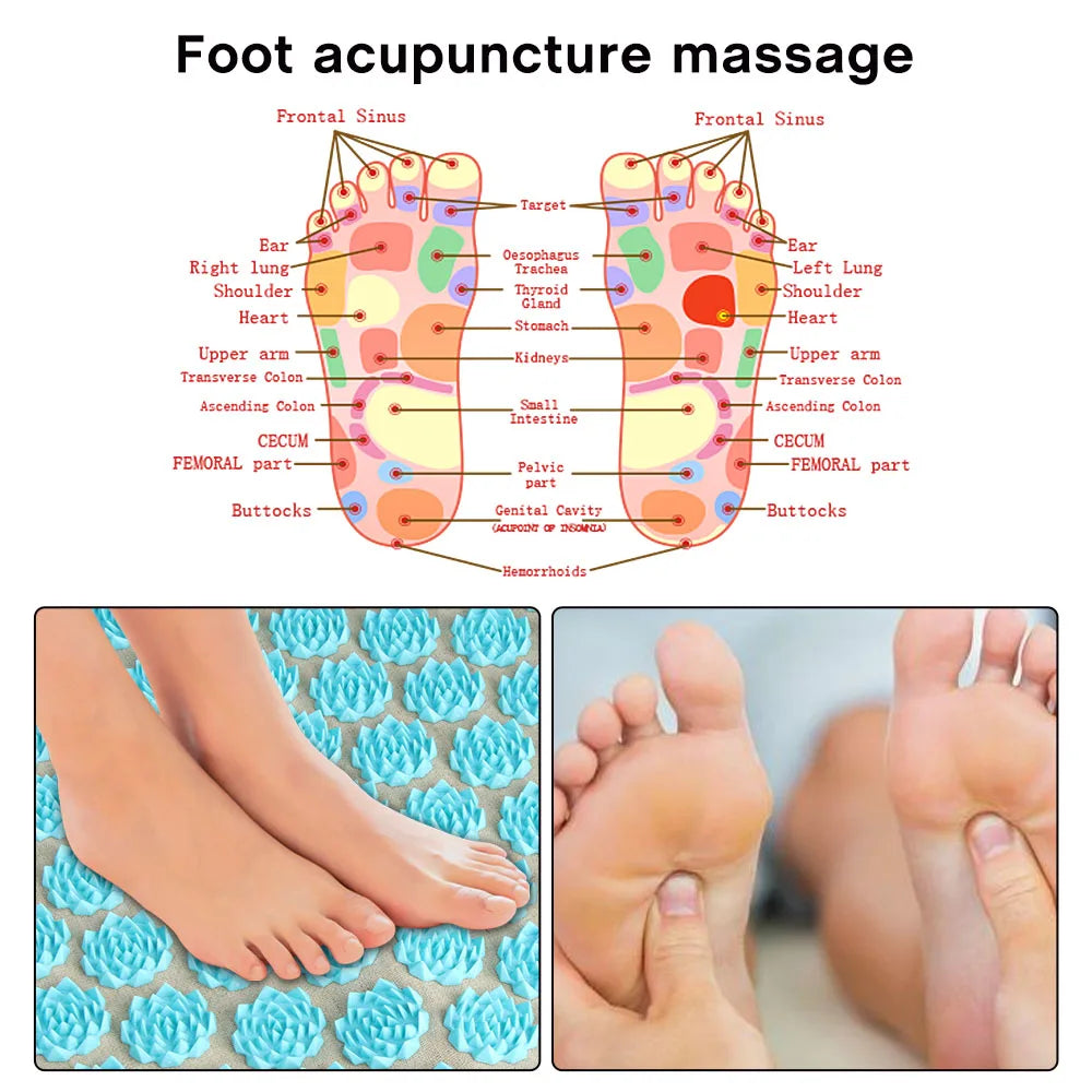 Kuznetsov'S Applicator Massage Cushion with Pillow Coconut Fiber Lotus Acupressure Mat Shiatsu Relaxation Needle Relieve Back