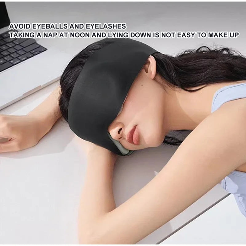 Weighted Sleep Mask with 360° Gravity Beads Full Blackout Breathable Eye Mask for Travel Office Nap Relaxing Pressure Sleep Mask