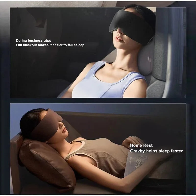 Weighted Sleep Mask with 360° Gravity Beads Full Blackout Breathable Eye Mask for Travel Office Nap Relaxing Pressure Sleep Mask