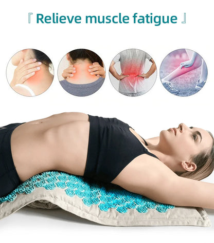 Kuznetsov'S Applicator Massage Cushion with Pillow Coconut Fiber Lotus Acupressure Mat Shiatsu Relaxation Needle Relieve Back