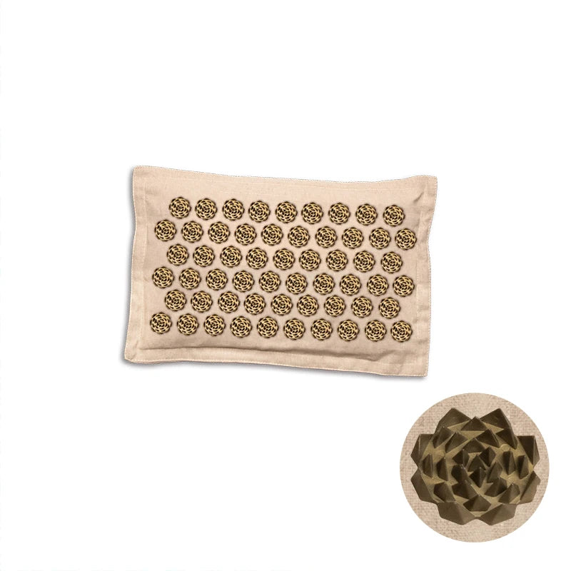 Kuznetsov'S Applicator Massage Cushion with Pillow Coconut Fiber Lotus Acupressure Mat Shiatsu Relaxation Needle Relieve Back